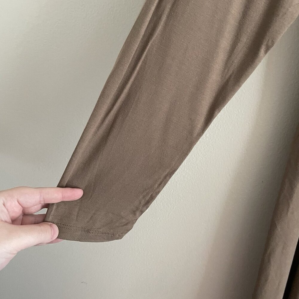 Old Navy Women L Brown Jersey Knit Scoop Back Long Sleeve Mini Swing Dress NWT - Picture 5 of 13